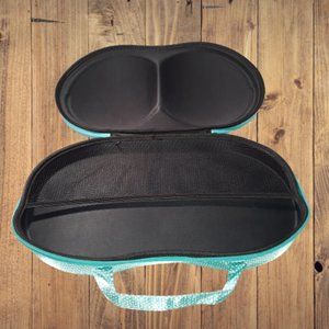 Teal Bra Protector Travel Case with Lingerie Pocket